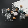 300pcs Heart/Tube/Square/Water Drop/XO/Flat/Flower/Star Mix Shape Mini Glass Bottles with Clear Cork Stopper Tiny Vials Jars 6