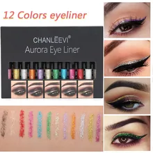 Красота глазурованная Блестящий подводка для глаз Водонепроницаемая жидкая подводка для глаз долговременная помада Aurora Shine 12 цветов косметический набор для женщин подарок