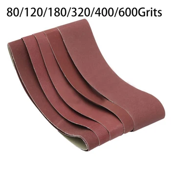 

6pcs Sanding Belts Alumina Reddish Brown Grinding Metal Wood Furniture