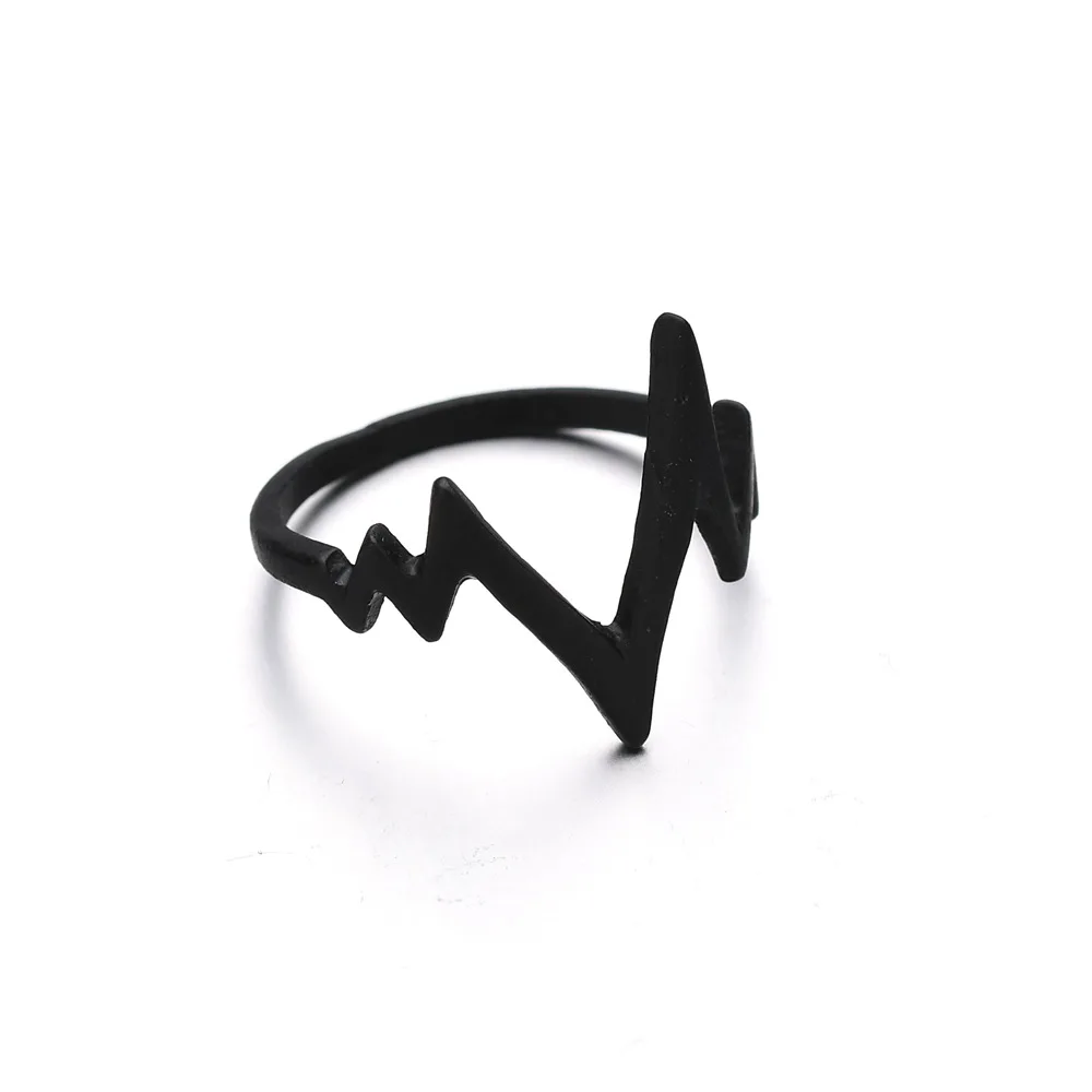 

Retro Joker Simple Textured Heartbeat Ring Geometric Wave Frequency Ring
