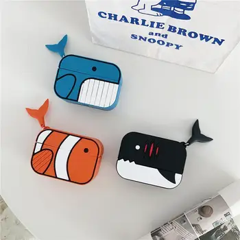 

3D Cute Cartoon Whale Clownfish Earphone Case Headset Cover For Airpods Pro Charging Case Earphones Box Bag for Airpods 3 Cases