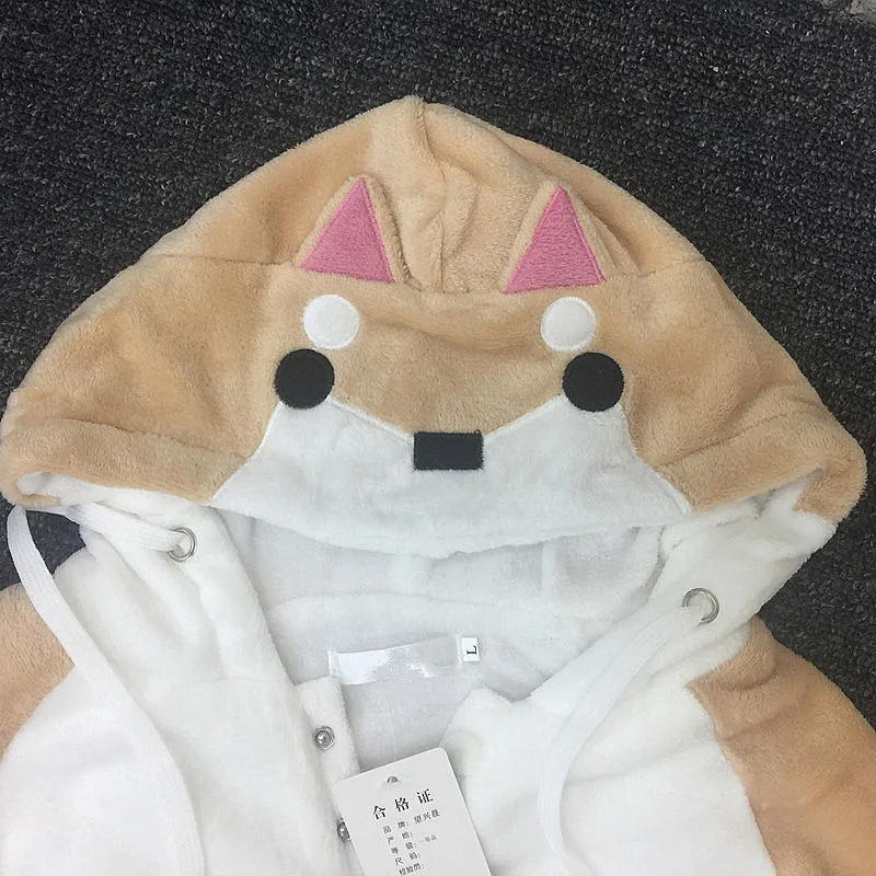 Япония Kawaii shiba Inu Doge хаски пуловер с капюшоном Неко Atsume кошка Толстовка «Мяу» Пальто Толстовки с капюшоном для девочек Рождественское пальто; горячая распродажа