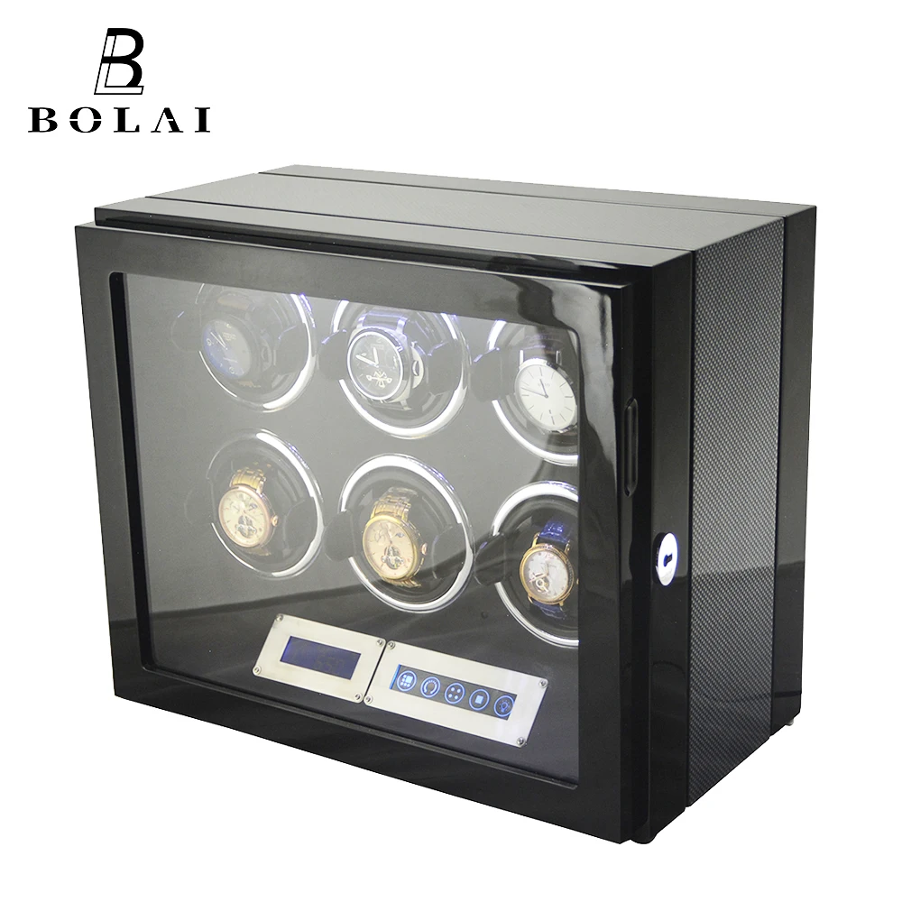 Роскошный брендовый футляр для наручных часов с 6 слотами автоматические футляры