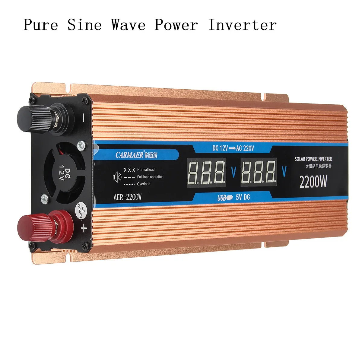 Инвертор 500/1200/2200 вт DC 12 в/AC 220 в умный двойной жк дисплей трансформатор напряжения