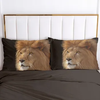 

3D Printed Pillowcases Pillow Case Soft Home Chair Decorative Pillow Covers Cover Animal Lion 45*45cm 51*91cm 50*75 Size