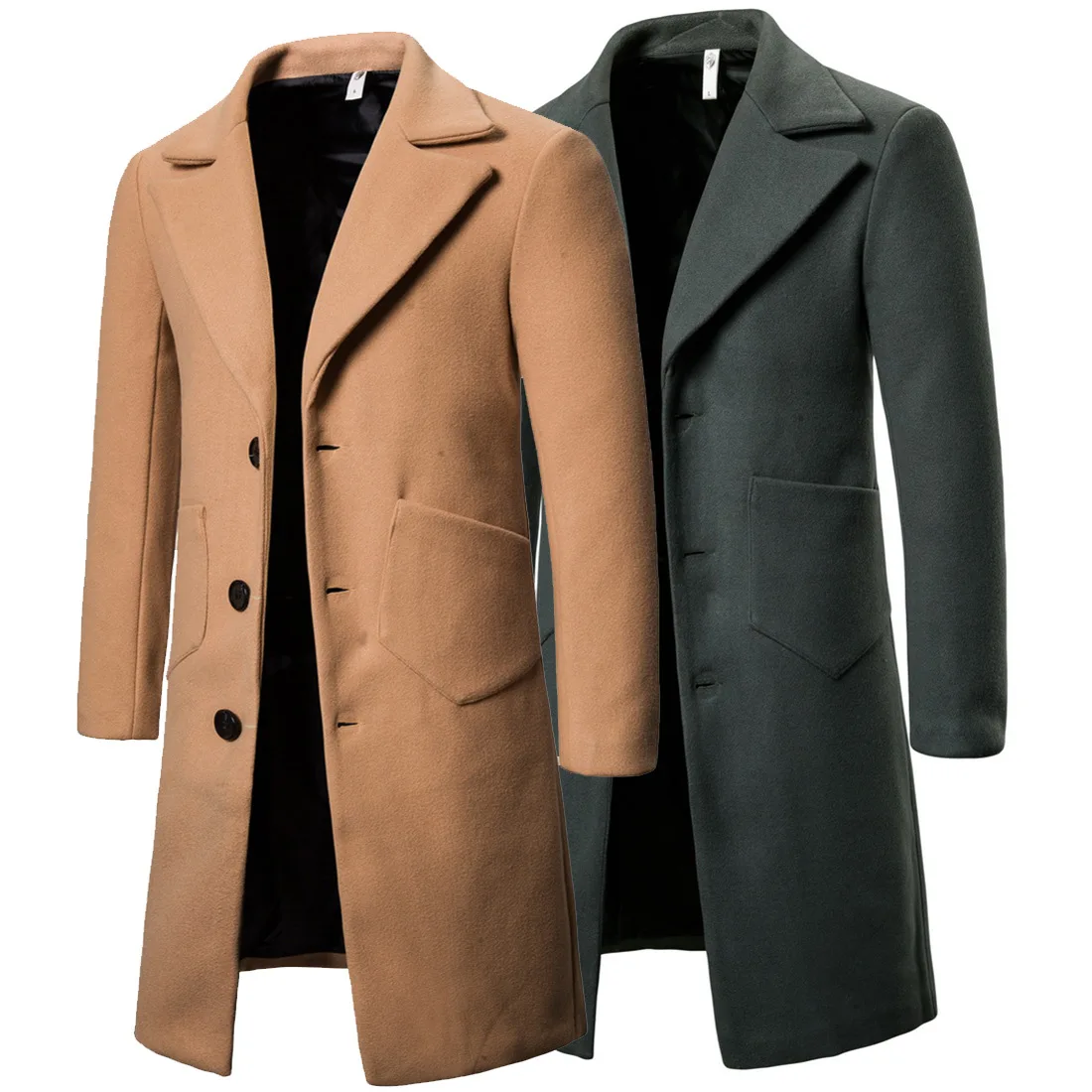 Япония Южная Корея Мужская шерстяная куртка Корейская Стиль Slim Fit длинный Duffle Coat Yf27