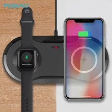 FDGAO 2 в 1 Qi Беспроводное зарядное устройство для iPhone 11 Pro X XS Max XR Apple Watch 5 4 3 2 QC 3,0 беспроводной зарядный коврик 10 Вт быстрое зарядное устройство