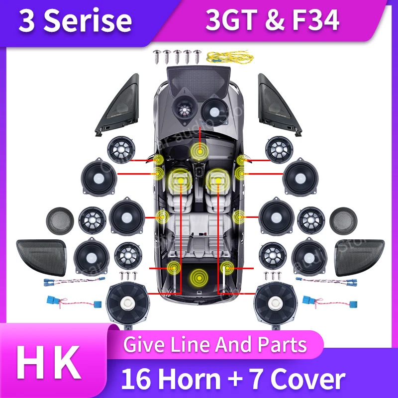 Car For BMW F34 3GT 3 Series Front Door Tweeter Cover Speaker Loudspeaker Modification Sticker Decoration Original Upgrade