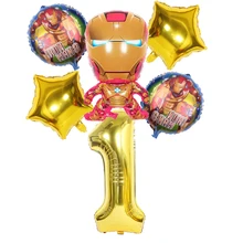 1 компл. Супергерой Человек-паук Железный человек Бэтмен Капитан Америка фольгированный шар 40 дюймов номер шар День рождения детей, мальчика вечерние Декор поставка