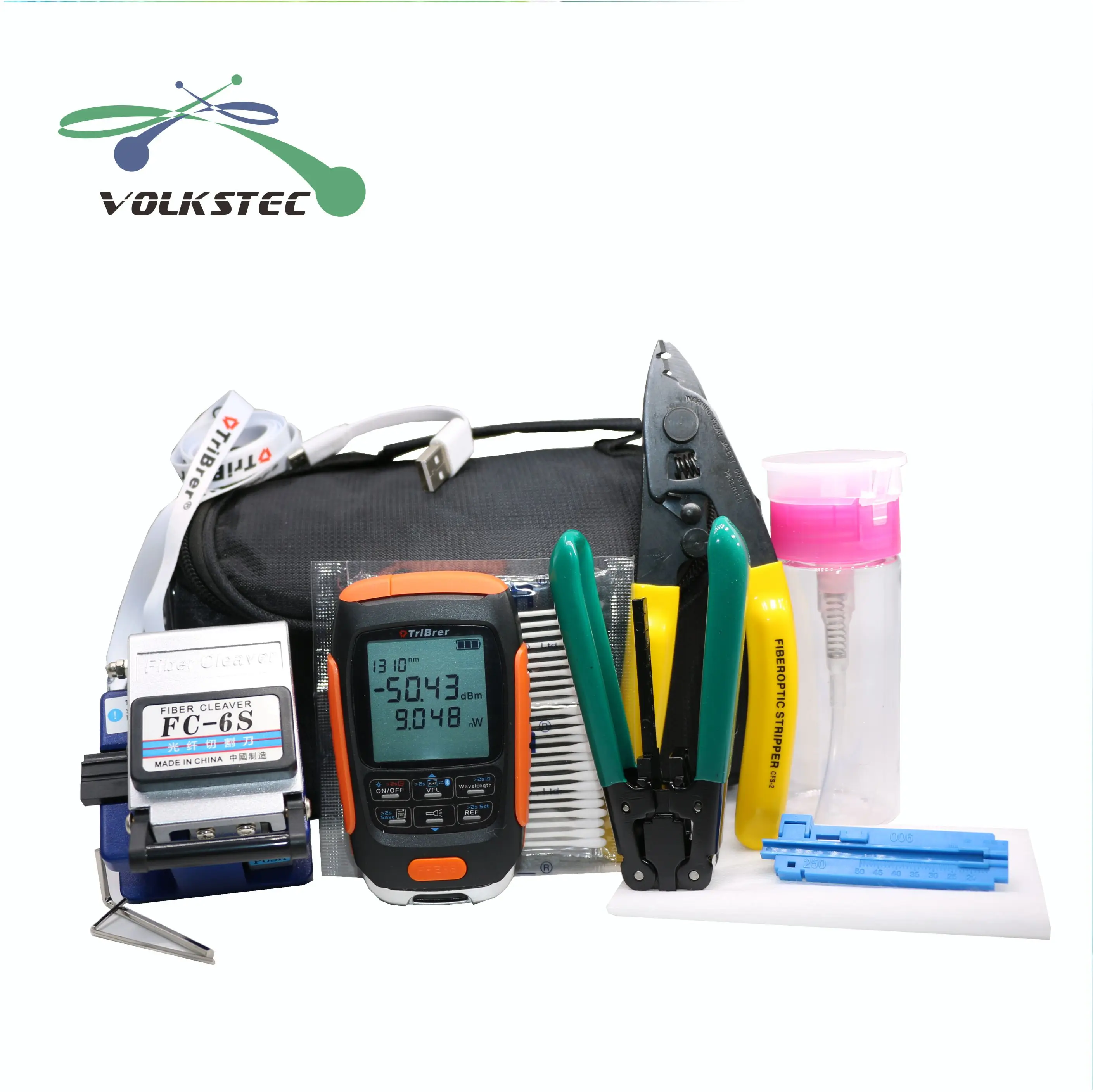 

12in1 Fiber optic tool kit 4in1 optical power meter cable tester 5km 15km 30km visual fault locator fiber cleaver