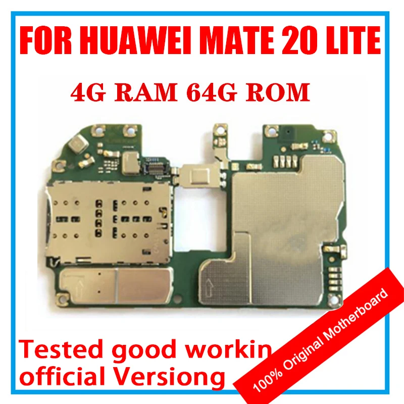 For HUAWEI MATE 20 LITE 100% Clean Replaced Original Motherboard 64GB ROM 4GB RAM Mainboard Android OS Logic Board With Chip | Мобильные