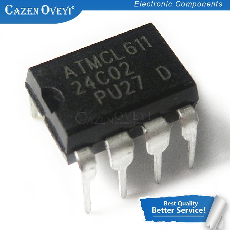 10pcs/lot AT24C02 24C02WP 24C02N 24C02 24C02AN 24C02BN 24C02B DIP-8 In ...