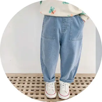 

2020 new stylish baby boys girls denim pants fashion spring kids jean pants 2-7t