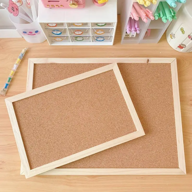 Tablón de anuncios de madera de corcho para colgar en la pared MARCO DE tablón de anuncios, nota, tablero de notas para el hogar, oficina, tienda, Fondo de foto escolar