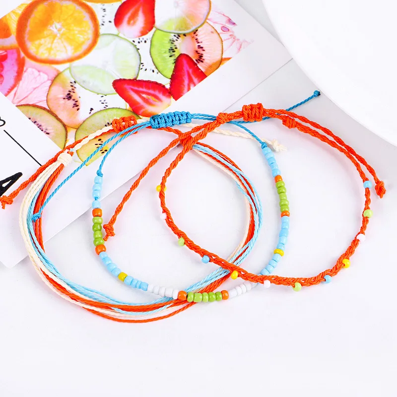 3 шт./компл. Miss JQ Boho женские браслеты для щиколотки синяя цепочка с бисером на лодыжку модный браслет для ног женские пляжные летние украшения для досуга