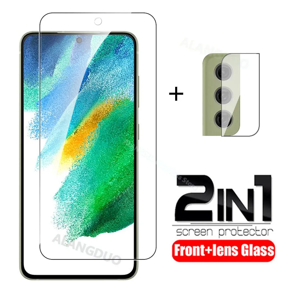 S21fe Full Cover Tempered Glass On the For Samsung S21 FE 5G Screen Protector Glass For Samsung S20FE S21 Fe Camera Lens Film phone screen cover Screen Protectors