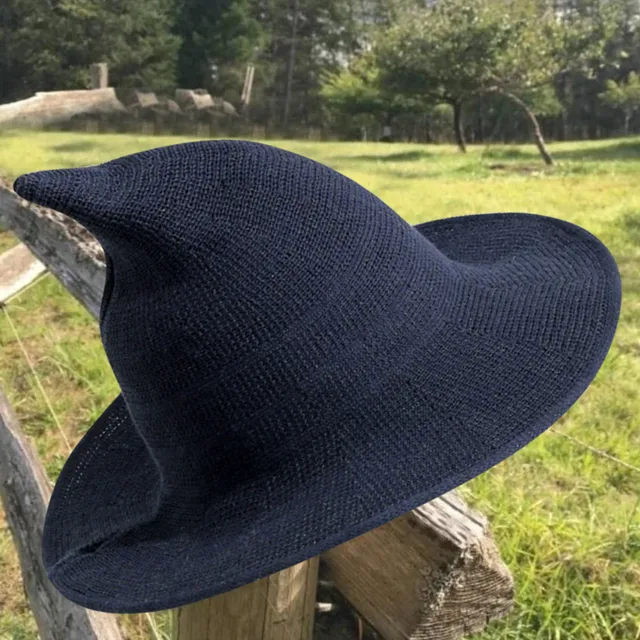 Cappello da strega da donna pieghevole Sharp berretto all'uncinetto a tesa  larga moda cappello tinta unita fidanzata regalo varietà di cappelli  cappello da mago # P3|Party Hats| - AliExpress