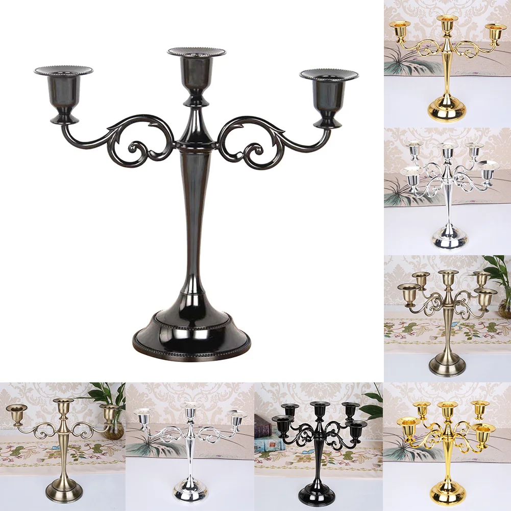 Restaurant Wedding Candelabra Candlelight Dinner Romantic Desktop Home Decor Stand Candle Holder Party Gift Retro Candlestick