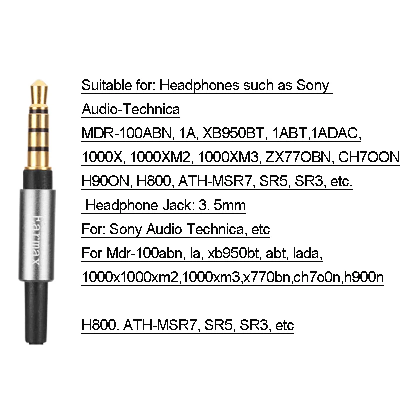 para Sony - Fone de Ouvido Cabo de Cobre Cabo 2.5mm 3.5mm Mdr-1a H900 Xb950bt Sr7 Sr5 100% Alta Pureza Único Cristal Ath - Mdr 4.4mm - Image 4