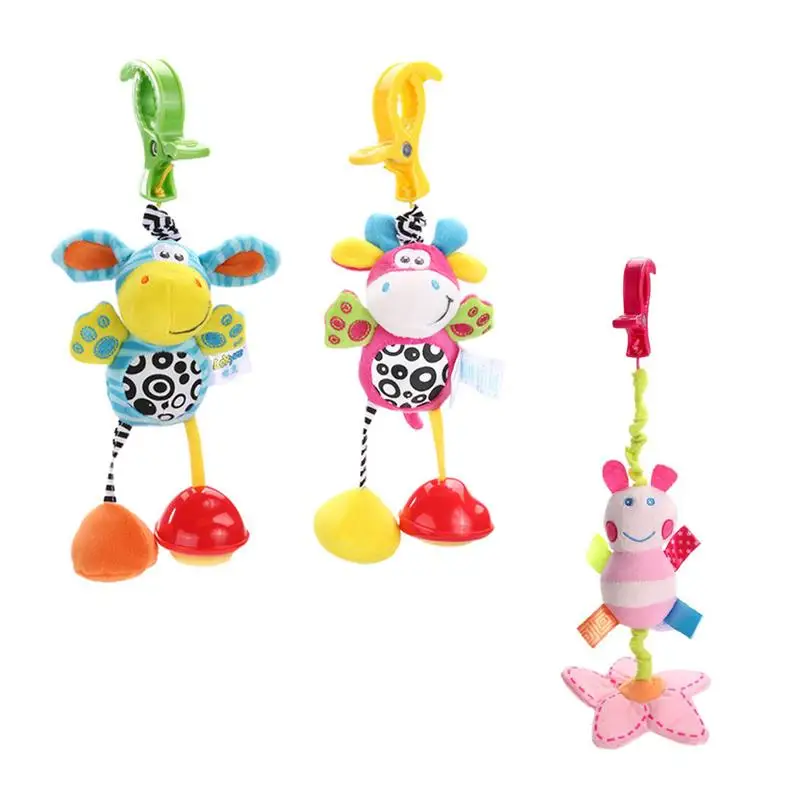 

Baby Rattles Toy Cart Soft Donkey Fashion Cute Creative Vibrating Action Figure Cartoon Deer Toy Sounding For Car Pendant Toy