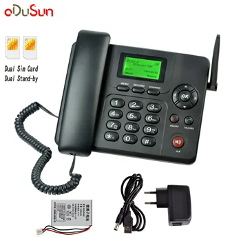 Dual Sim Card Stand-by GSM Fixed Wireless Phone Recording FM Radio MP3 indoor Antenna in Russian Spanish French Arabic Italian