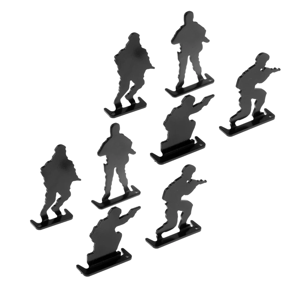 8pcs Metal Shooting Targets Plinking Target 4-Postures Design Mini Soldiers Silhouette
