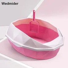 Special Offers Puppy Cat Indoor Home Plastic Sandbox With Scoop Anti-Splash Cat Litter Box Cat Dog Tray Pet Dog Toilet Bedpan