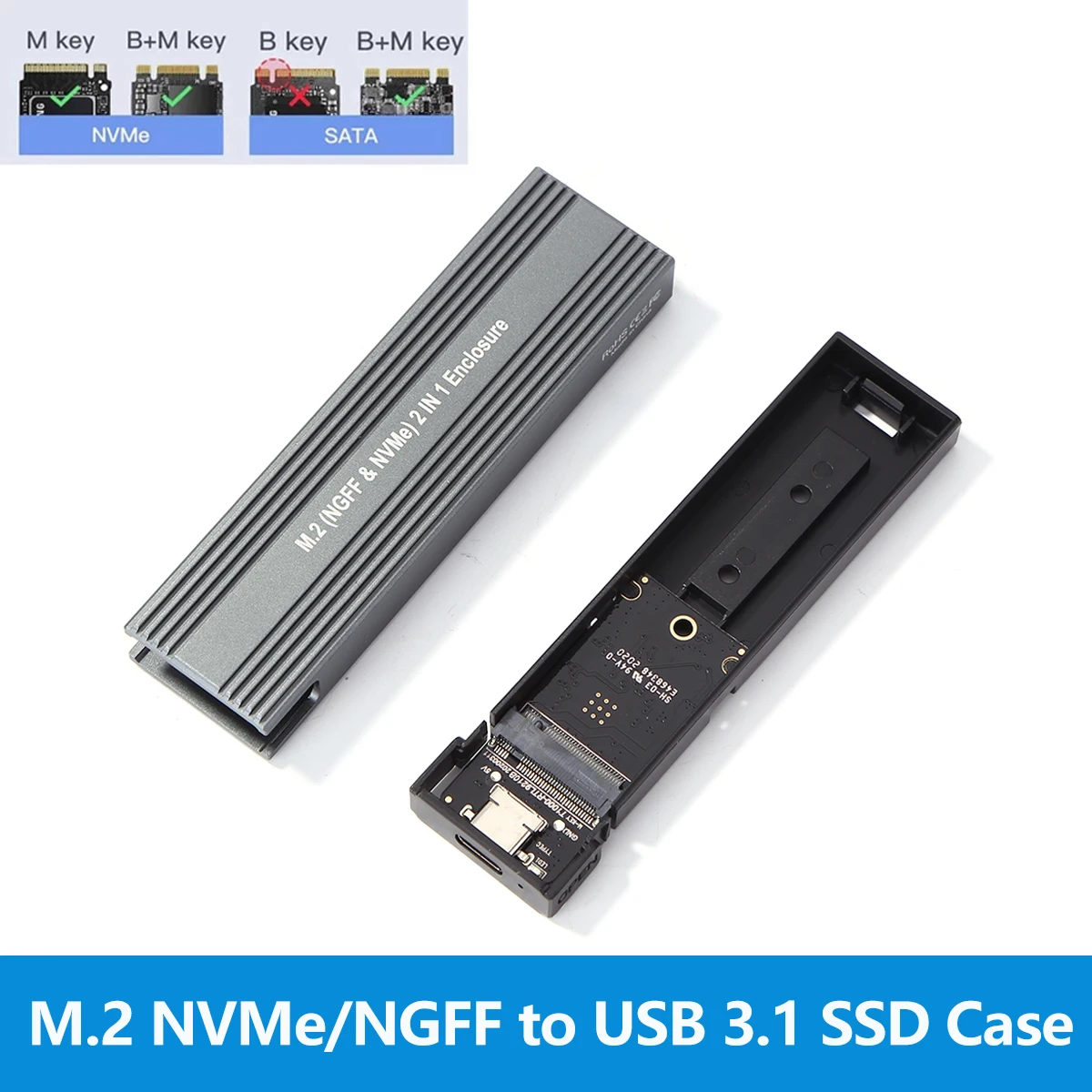 Icy Box 2.5 USB-C 3.1 Gen.2 pour SSD M.2 NVME - M-KEY - Boîtier