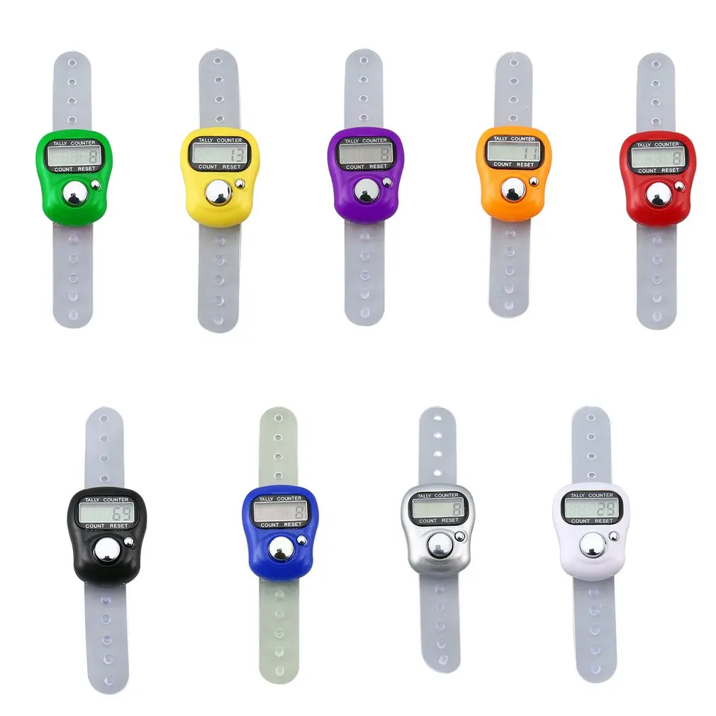 Digital Finger Counter Stitch Marker and Row Counter LCD Electronic Digit Finger Ring Clicker Timer 