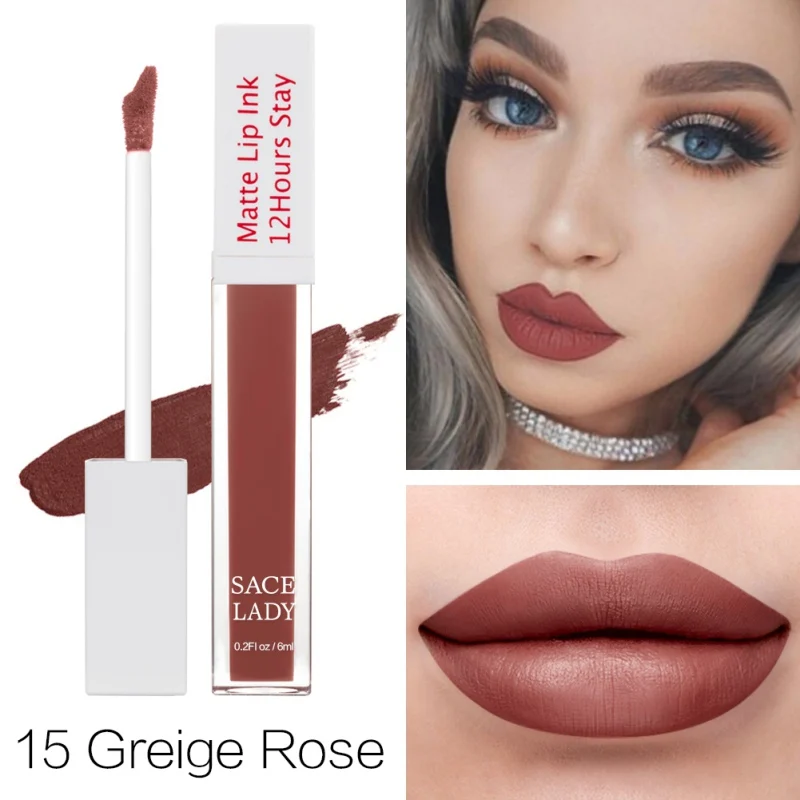 25 Colors Moisturizing Lip Gloss Non-Stick Cup Waterproof Smudge-Proof Liquid Lipstick Cosmetic Full Size - Цвет: 15