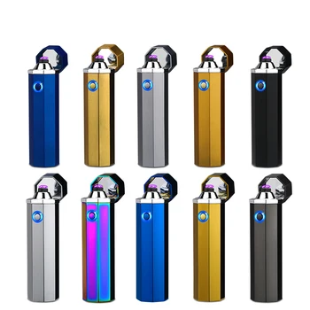 

Premium Double Arc Charging Lighter Touch Electrical Display Lighter for Lamp Lighter Windproof ultra-thin USB Cigarette Lighter