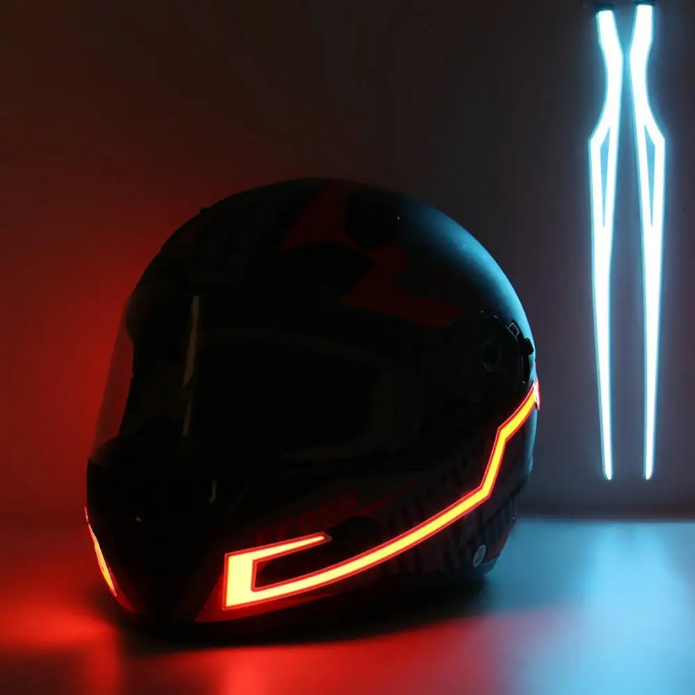 2pcs Motorcycle Helmet Light Strip Led 