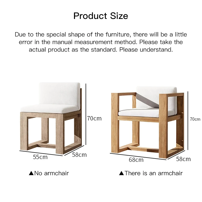 Creative Dining Chair Restaurant Sofa Chairs For Leisure High Grade Simple Solid Wood Outdoor Furniture Set For Patio Garden