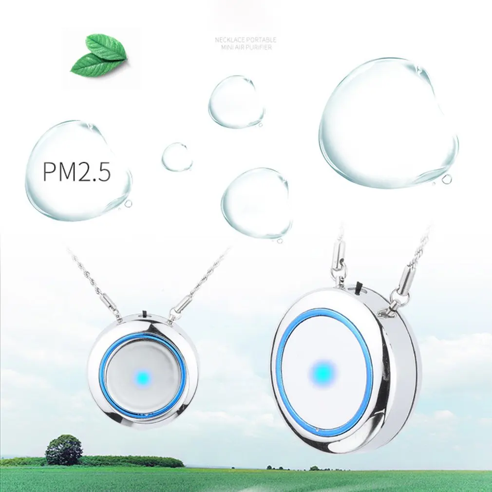 

Personal Air Purifier Necklace Usb Portable Air Purifier Wearable Mini Negative Ion Air Freshener No Radiation Low Noise