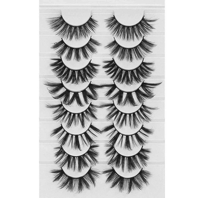 8 Pairs 3D Mink False Eyelashes Natural Wispy Fluffy Dramatic Volume Fake Lashes Extension Handmade Cruelty-free Eyelash