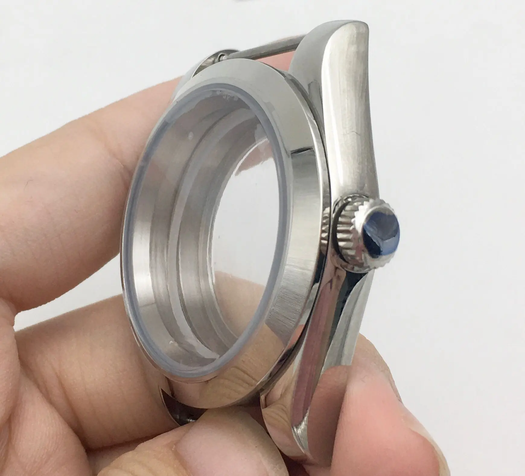 relógio masculino caso de aço inoxidável adequado para movimento transparente capa traseira relógio acessórios