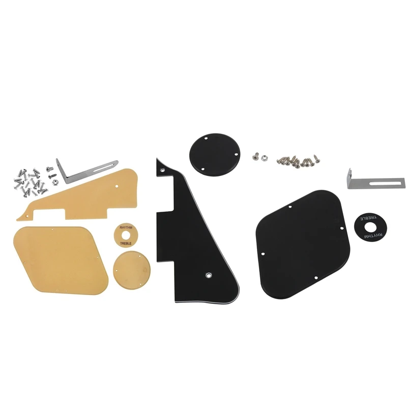 

2 Set Pickguard /Cavity /Switch Covers/Pickup Selector Plate /Bracket/Screws for LP Style Guitar Replacement, 1 Set Cream+Silver