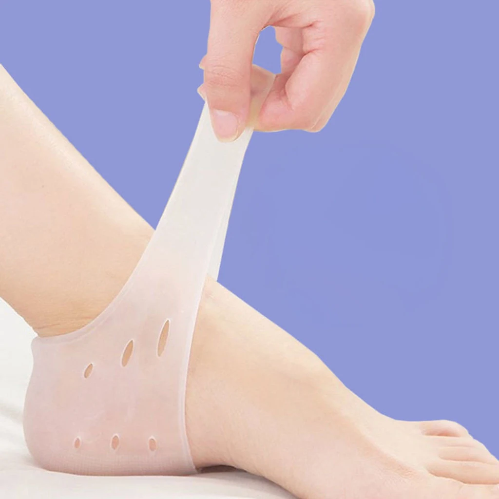 1 Pair Silicone Gel Moisturising Heel Socks Cracked Heel Care Protector Pads Breathable