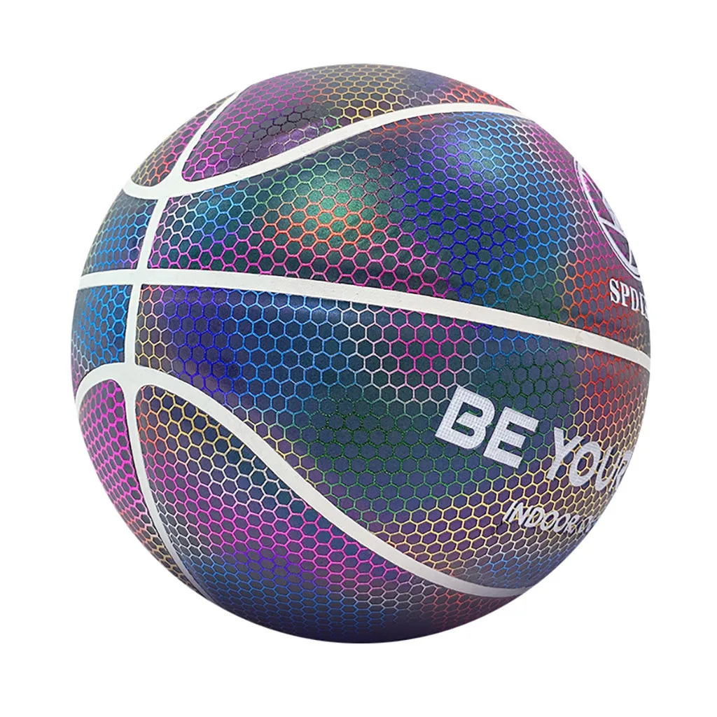 Size 7 Luminous Basketball Battery-Free Glowing Basketball Children Trainning Adults Kids Sports toy Child Early Training Game#D