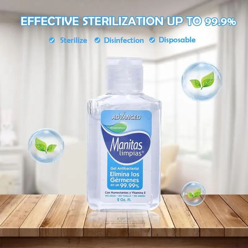 60 мл Антибактериальный миниатюрный антисептик для рук одноразовый безводный
