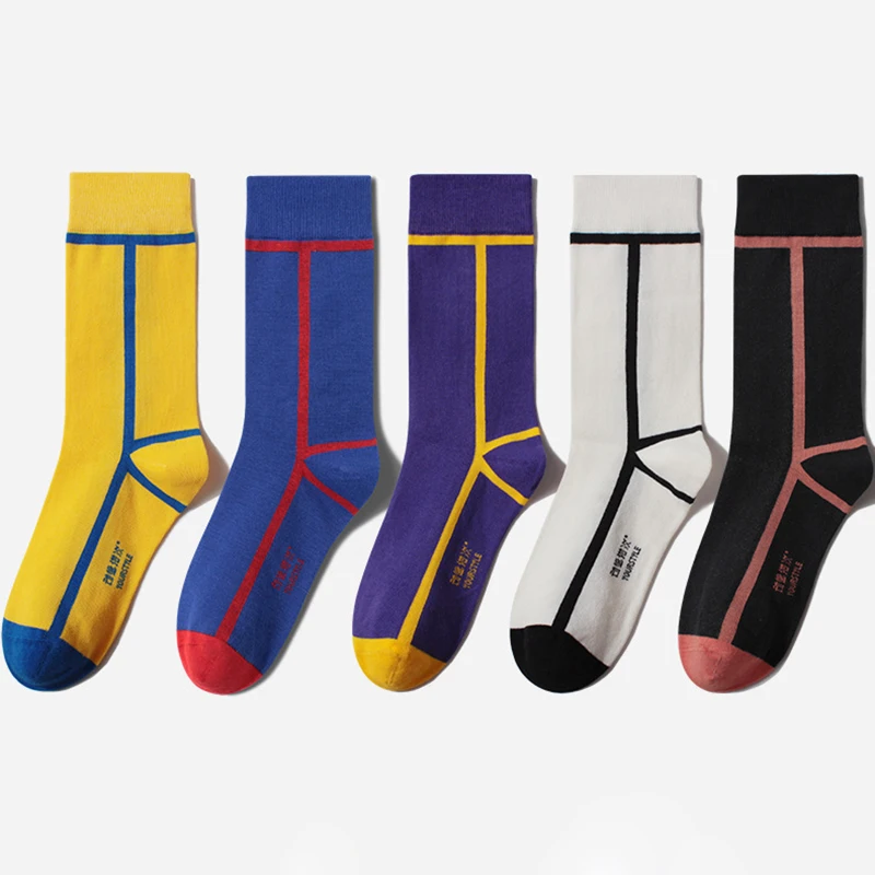

Fashion Stripe Men Socks Hip Hop Cotton Long Crew Socks Men Unisex Casual Sport Happy Socks Male Soft Calcetines Mujer