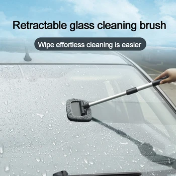 

Car Window Cleaning Brush Kit Car Window Windshield Cleaning Wash Tool Inside Interior Auto Glass Wiper with Long Handle