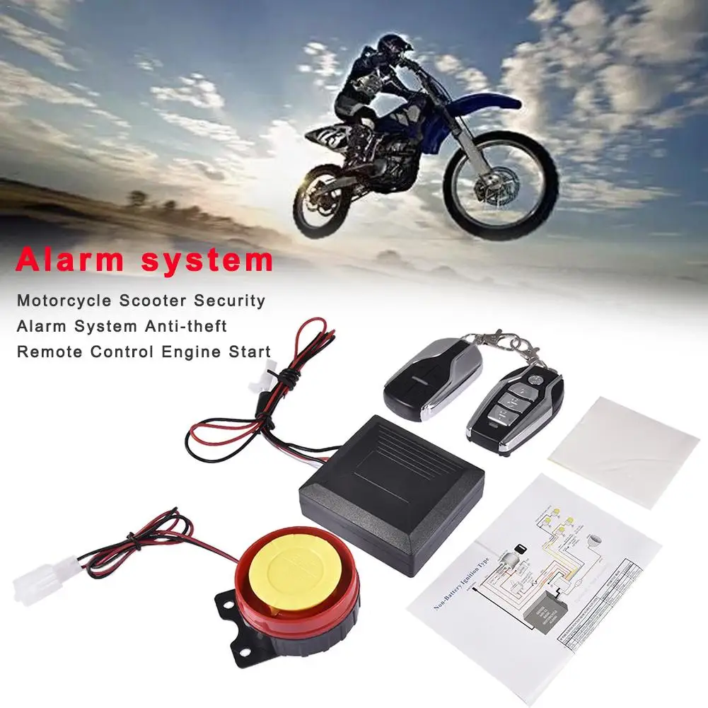 

New Motorcycle Scooter Security Alarm System Anti-theft Remote Control Engine Start With Engine Start Remote Control Key Fob