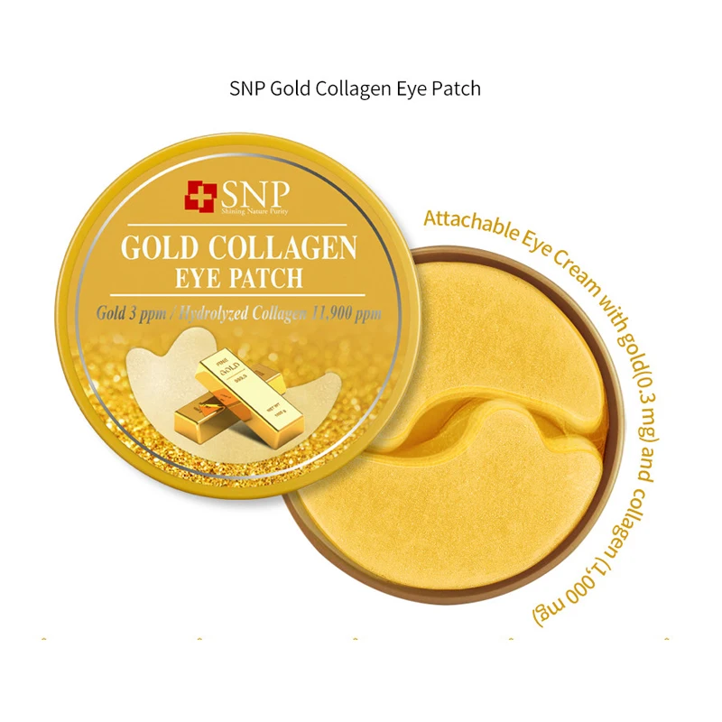Gold Collagen SNP ампульная маска для глаз 1000 мг Птичье гнездо Аква глаз патч черный жемчуг 250 мг золото коллаген EGF Антивозрастная маска под глазами 60 шт - Цвет: Gold Collagen