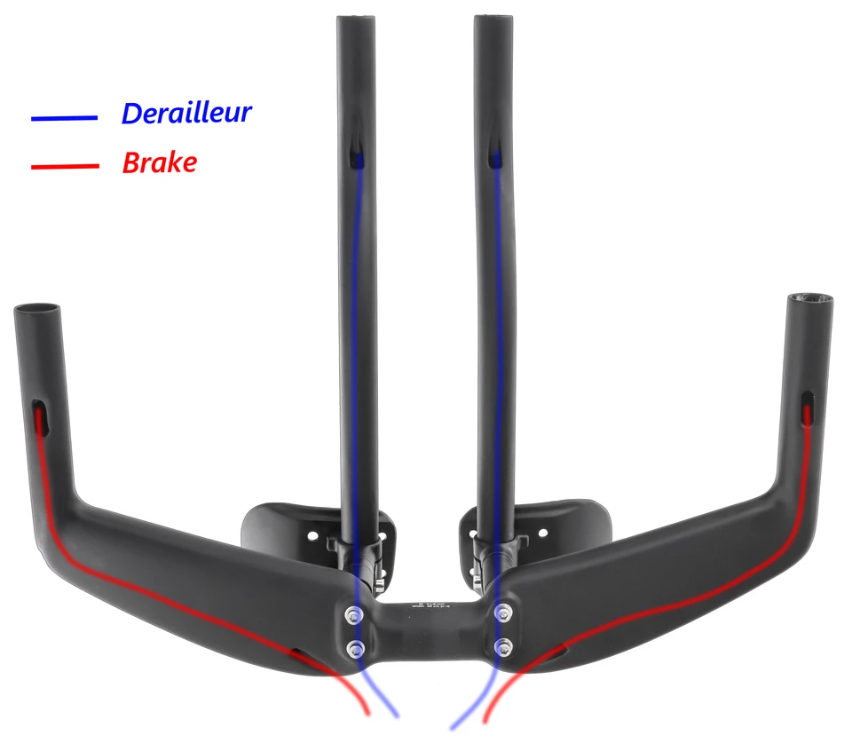 Guidon de vélo en Fiber de carbone pour Triathlon, Aero 15 degrés Guidon de vélo en Fiber de carbone pour Triathlon, Aero 15 degrés