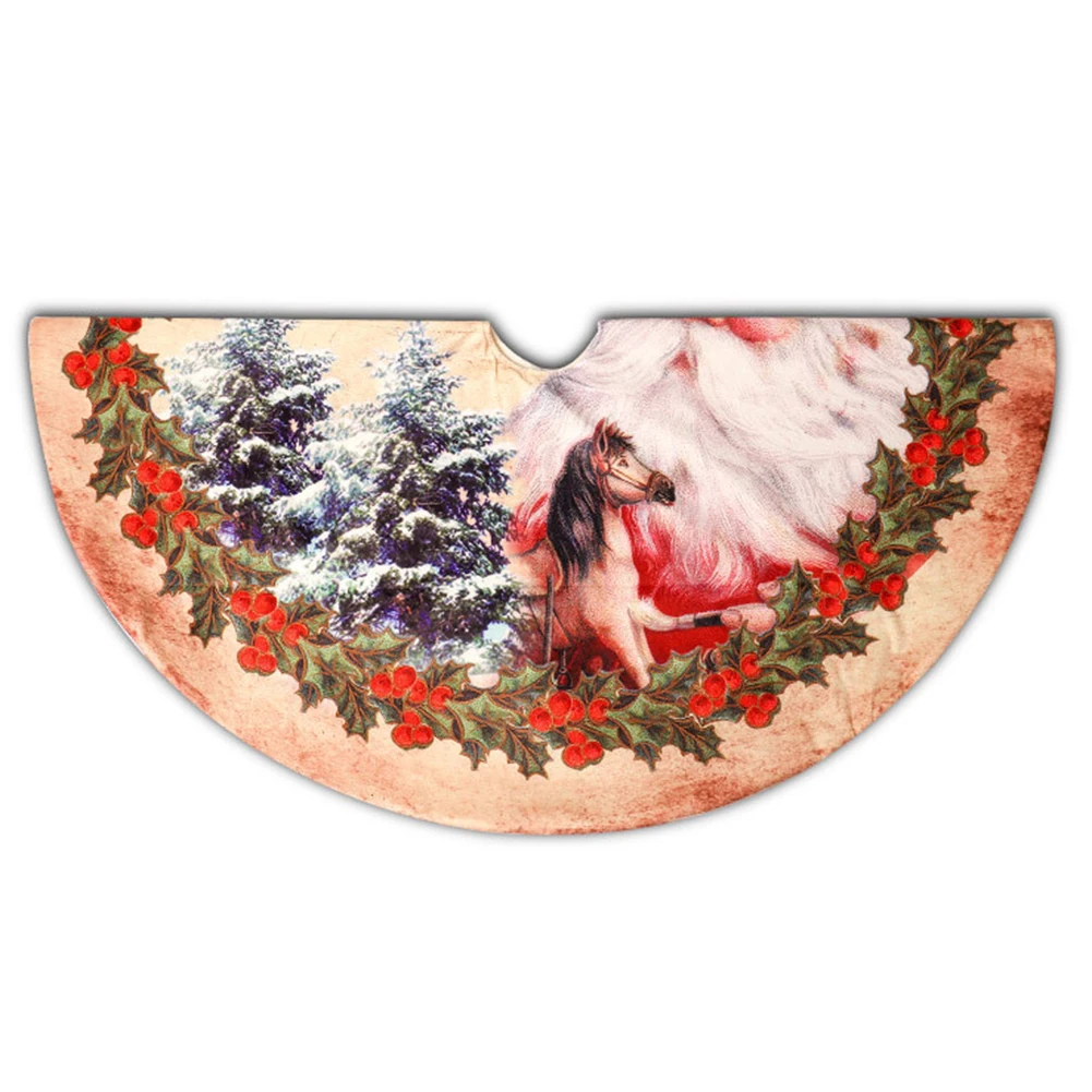120cm Round Christmas Tree Skirt Apron Xmas Festive Home Party FloorChristmas Decorations for Home Tree Skirt Gift New Year