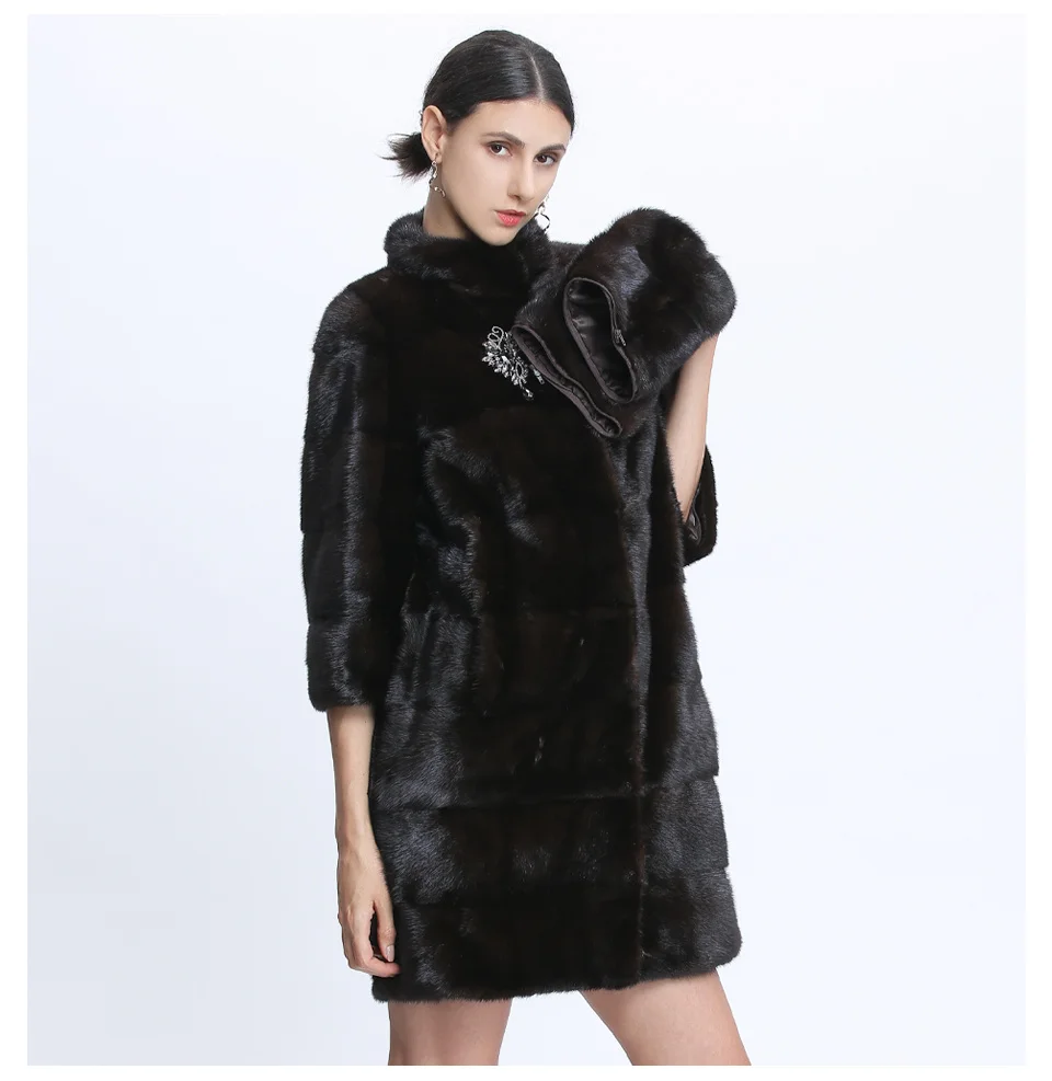 Mink Fur Coat Oversize Women Winter Natural Fur Coats Female Warm Thick Long Genuine Leather Jackets Ladies Detachable 2023 New