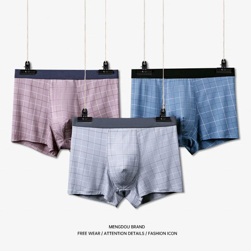 3pcs/lot Men Boxers Underwear High Quality Modal Fabric Ice feeling Sexy Comfortable Striped Panties Athletic Briefs Wholesale