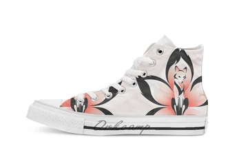 

Hana (Flower) Kitsune breathable Casual High Top lace-up Canvas shoes sneakers Drop shipping