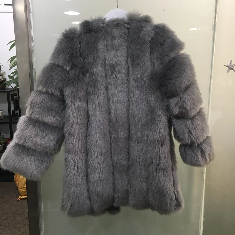 Размера плюс 2XL Для женщин меховые пальто зимнее теплое плюшевое пальто для девочек роскошный мягкий Меховая куртка пальто Высокое качество Для женщин толстое пальто с искусственным мехом
